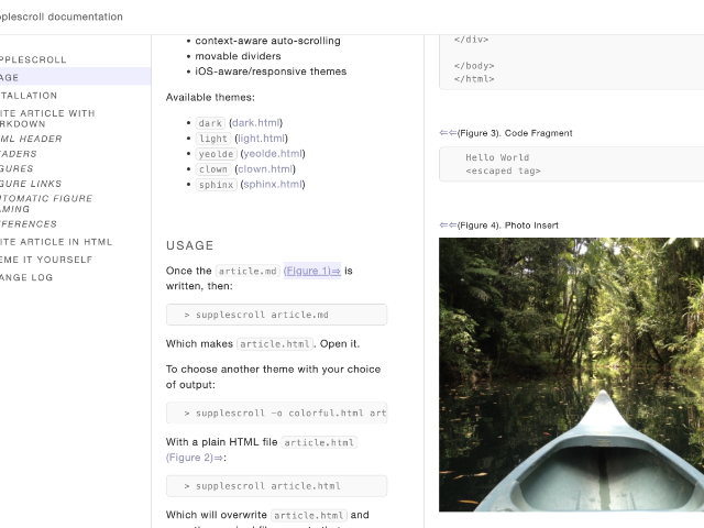 Screenshot of Supplescroll webapp